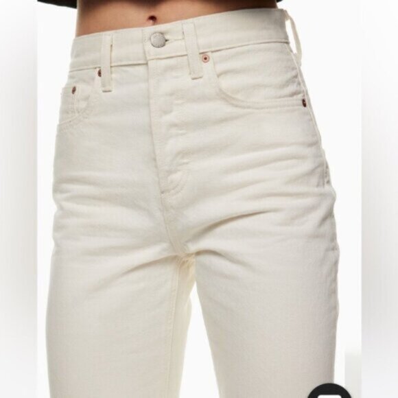 Aritzia   NEW Denim Forum The Joni High Rise Loose  High-waisted jeans Bone - Picture 13 of 13